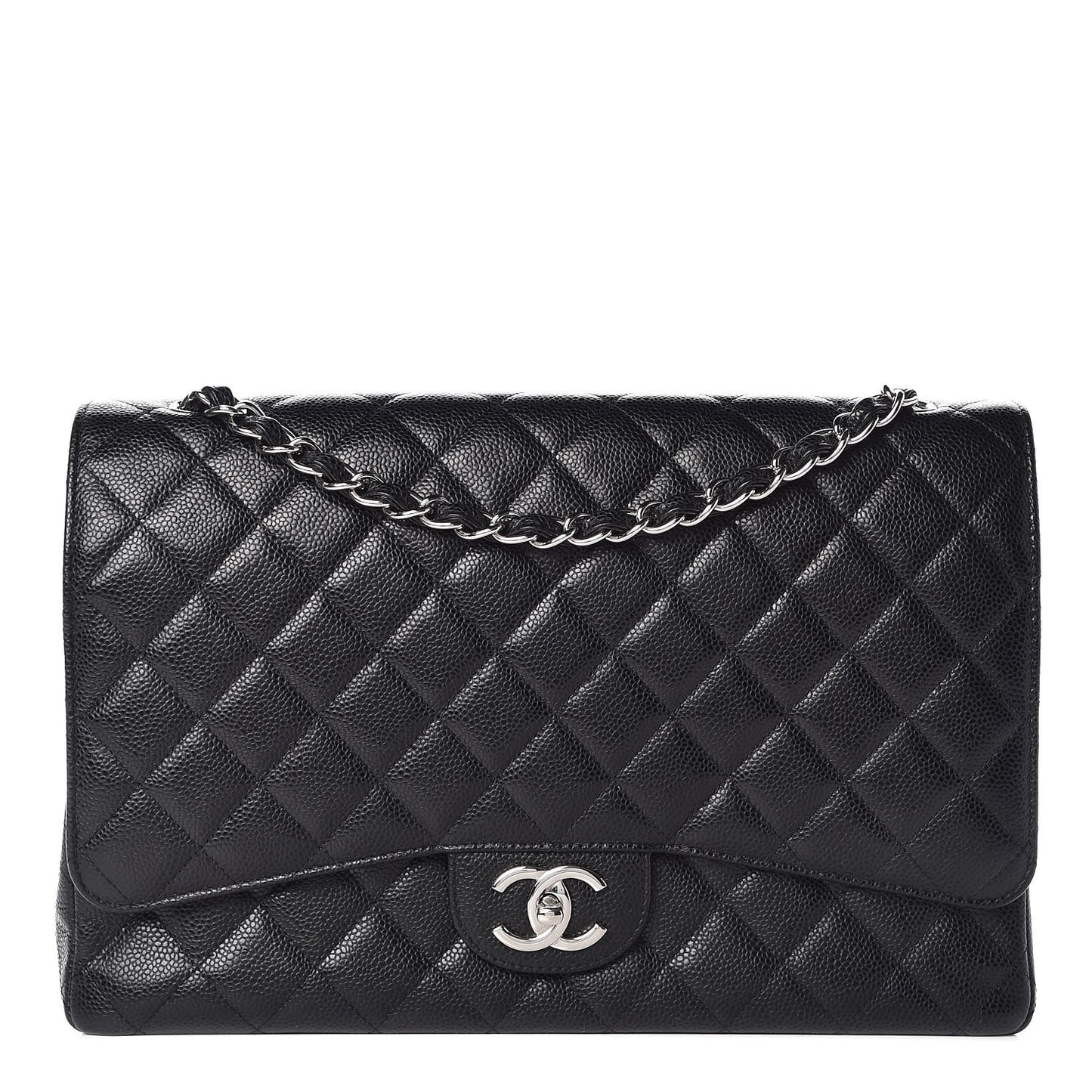 Caviar Quilted Maxi Double Flap Black