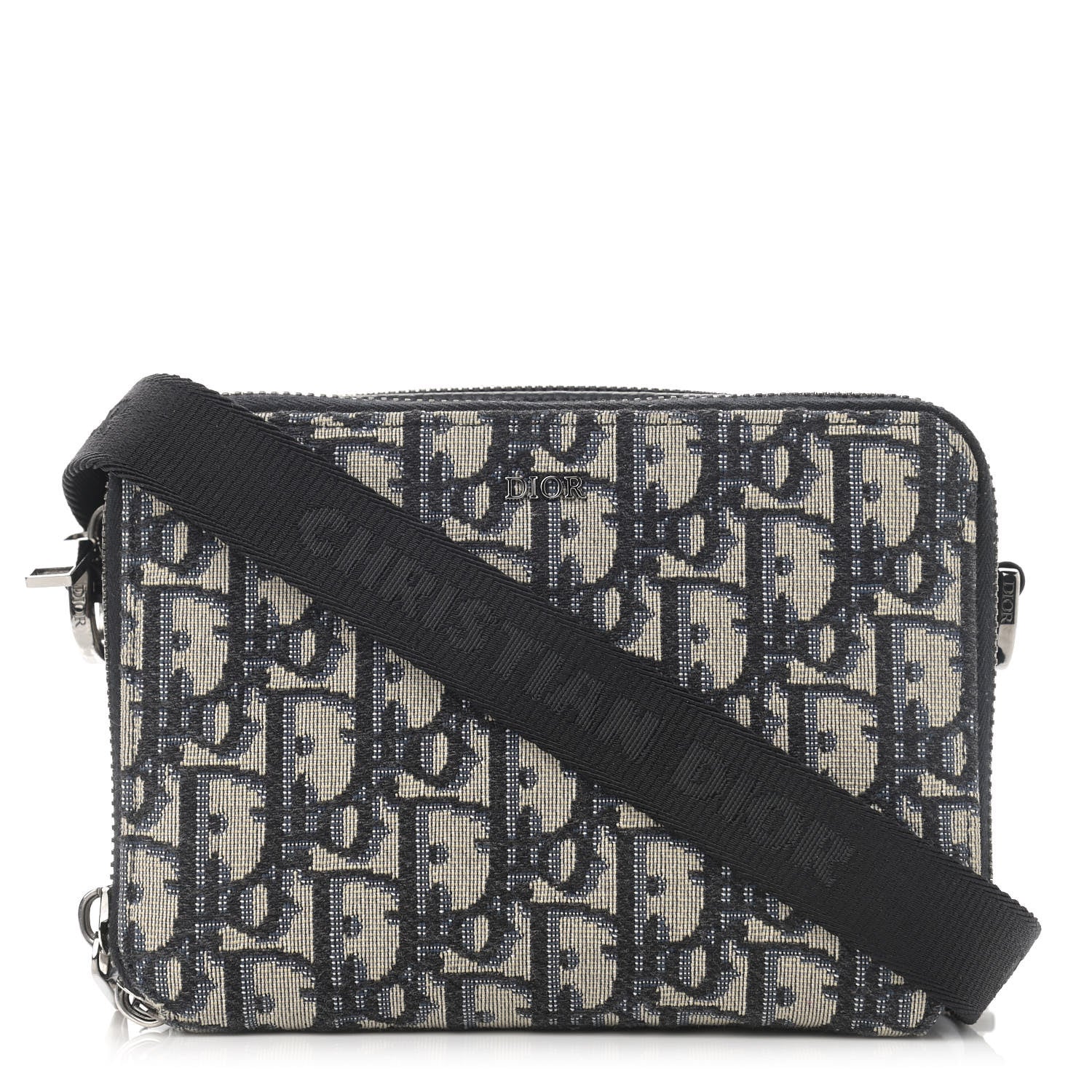Christian Dior Oblique Pouch Navy Blue 1 of 11