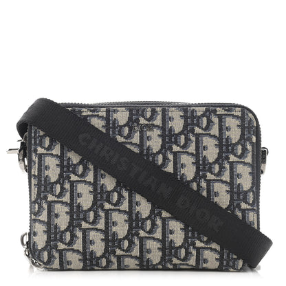 Christian Dior Oblique Pouch Navy Blue 1 of 11