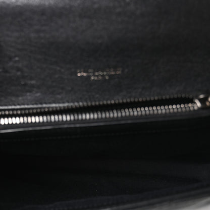 Saint Laurent Sheepskin Matelasse Chevron Monogram Medium College Bag Black 5 of 10