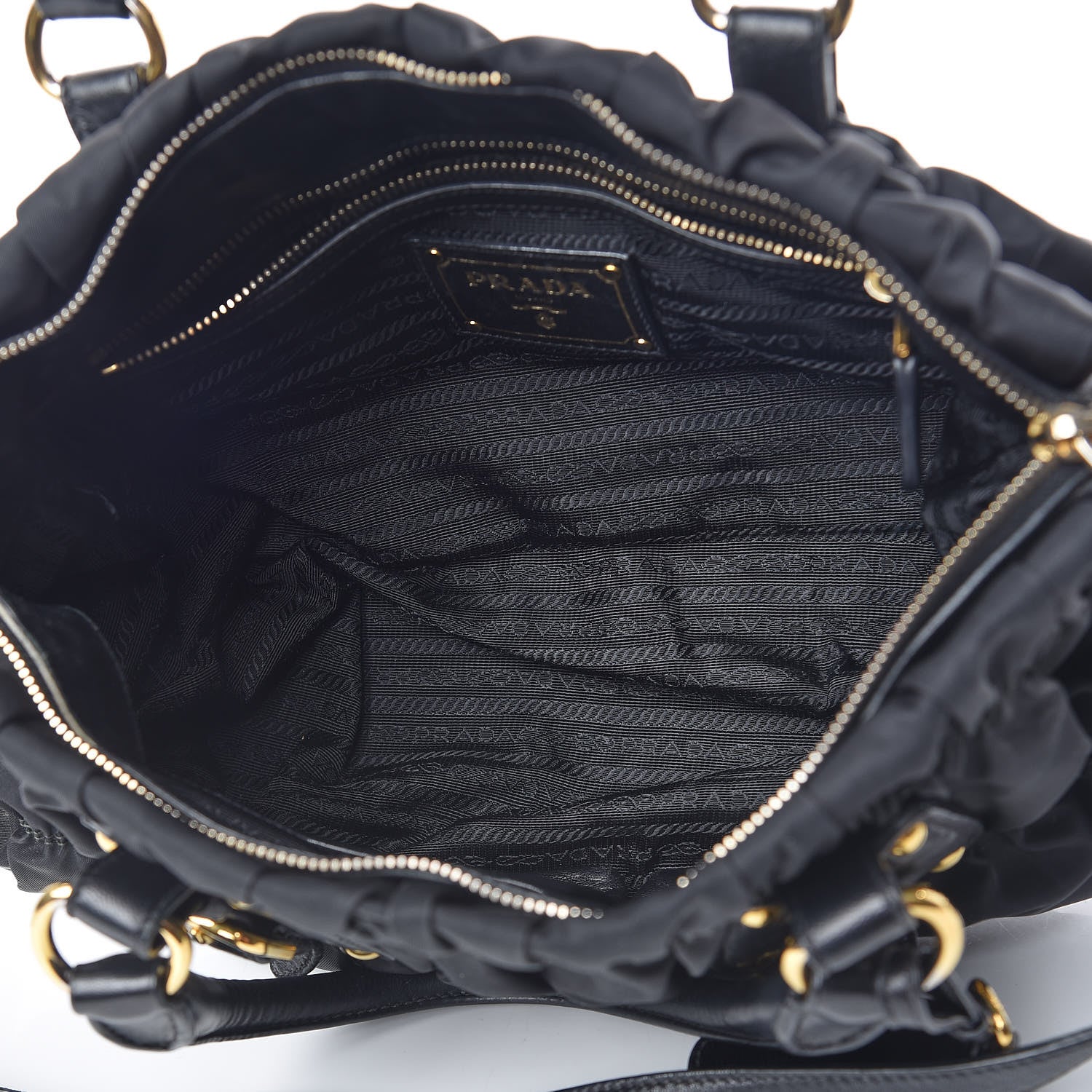 Prada Tessuto Nylon Gaufre Shopping Satchel Black 7 of 16
