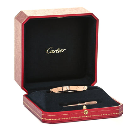 Cartier 18K Pink Gold 4 Diamond LOVE Bracelet 16 6 of 6