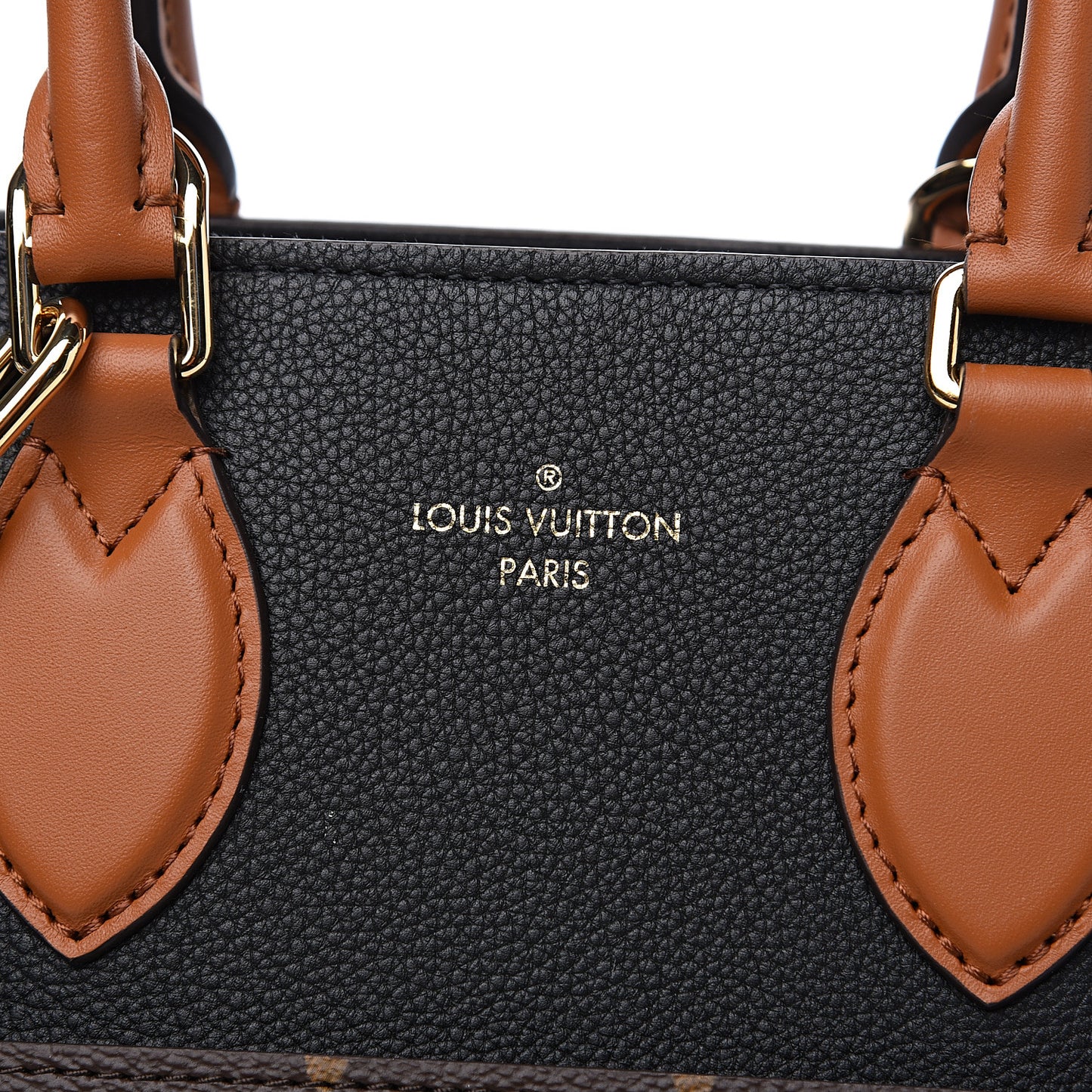 Calfskin Monogram Fold Tote MM Black Wine Cream