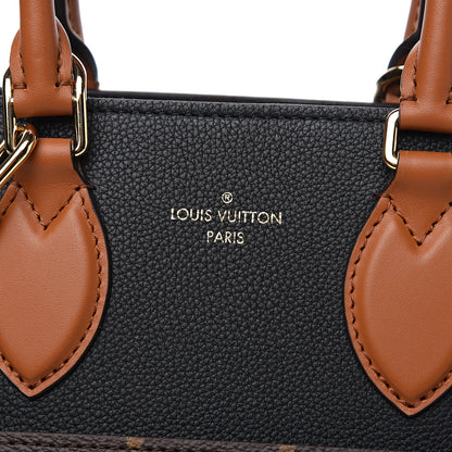 Louis Vuitton Calfskin Monogram Fold Tote MM Black Wine Cream 9 of 9