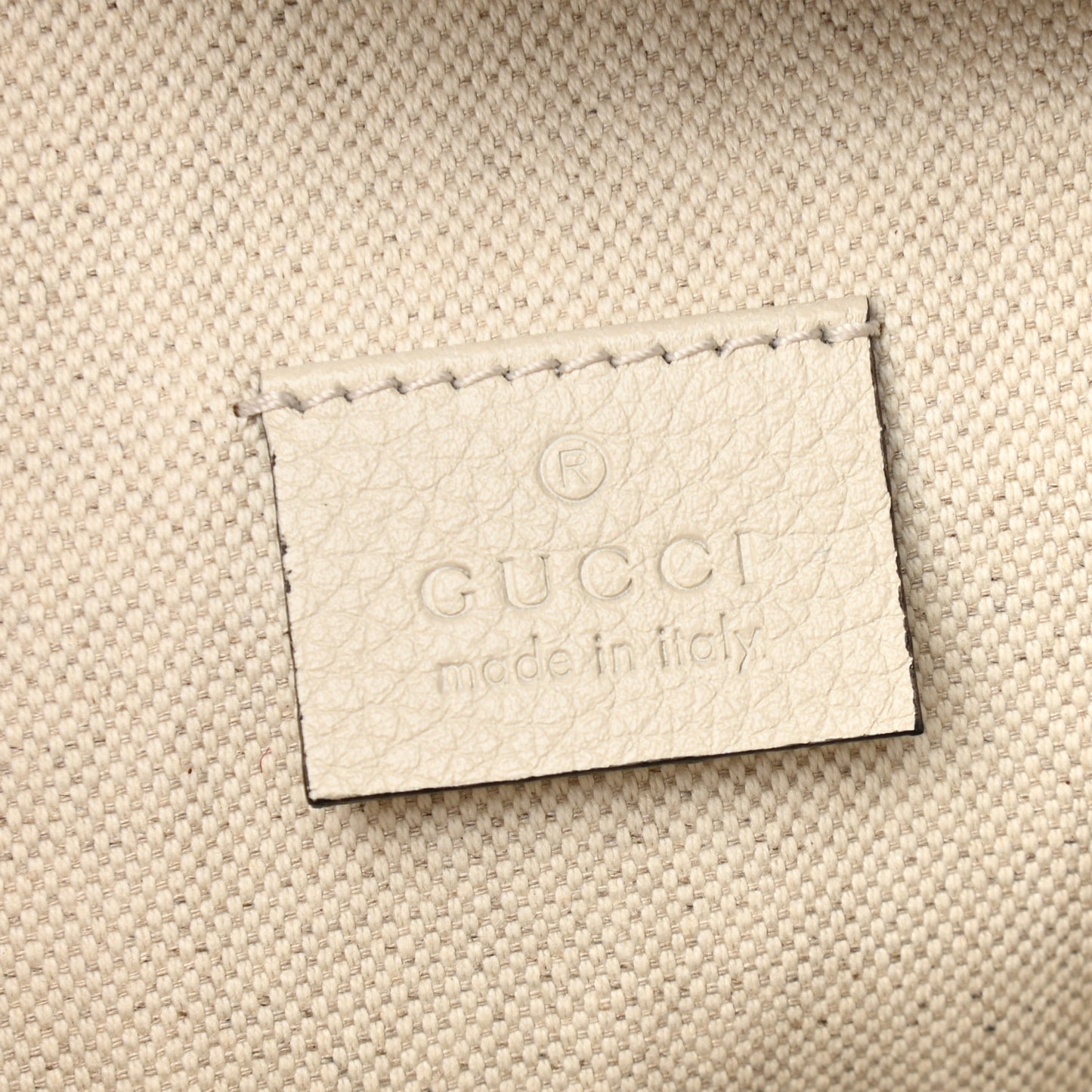 Grained Calfskin Logo Belt Bag White
