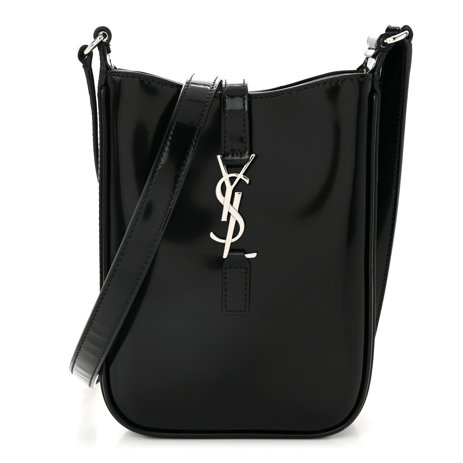 Saint Laurent Patent Calfskin Mini Le 5 A 7 Vertical Hobo Black 1 of 10