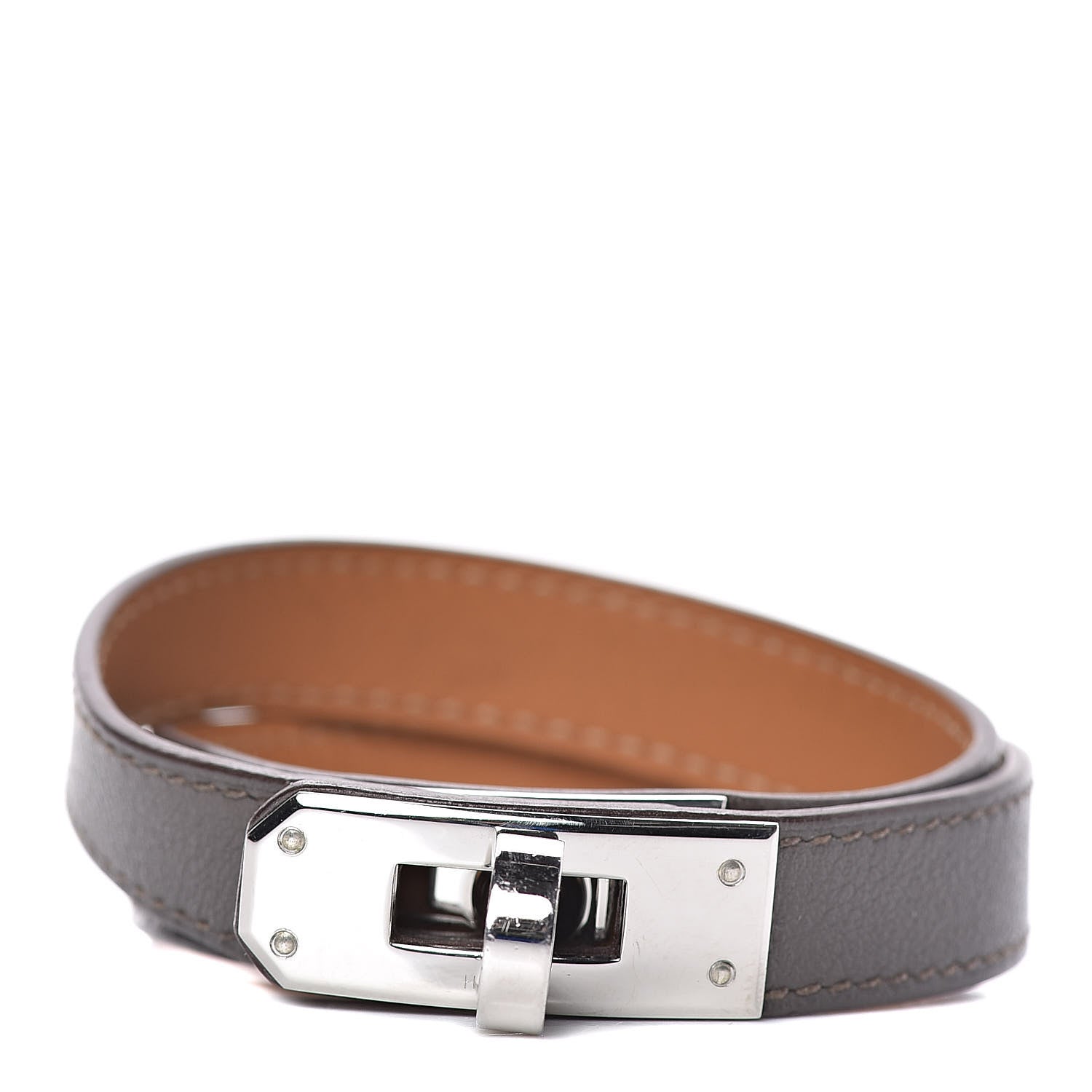 Hermes Swift Kelly Double Tour Bracelet M Etain 1 of 7