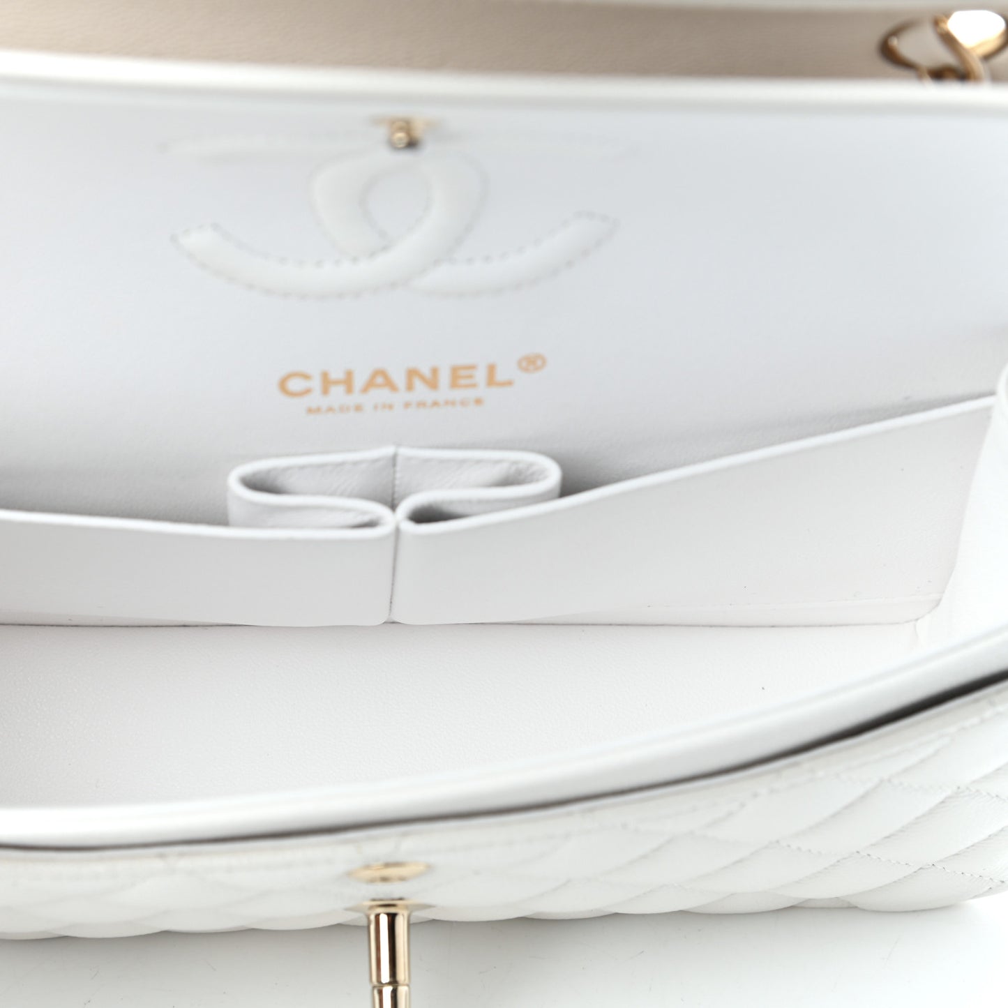 Caviar Quilted Small Double Flap White