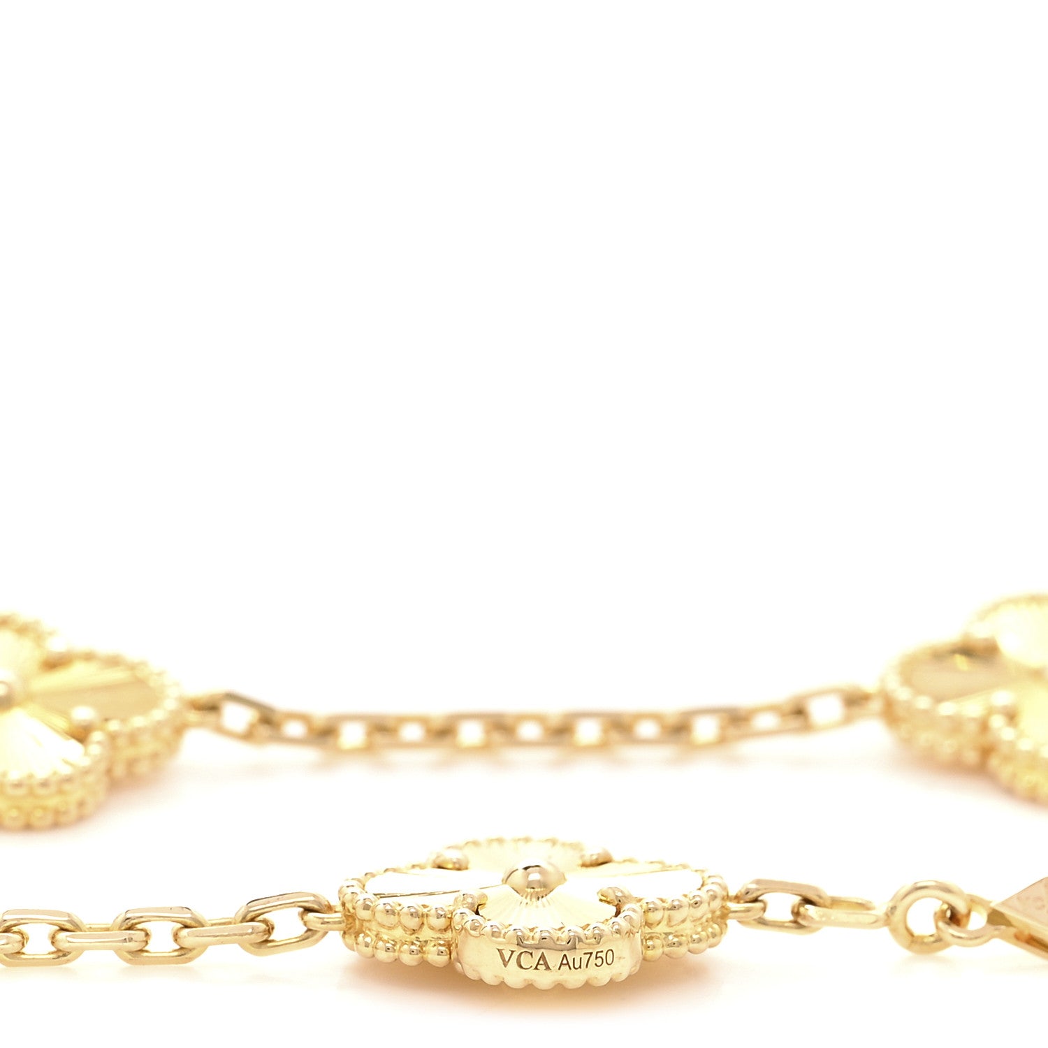 Van Cleef & Arpels 18K Yellow Gold 10 Motifs Guilloche Vintage Alhambra Necklace 5 of 7