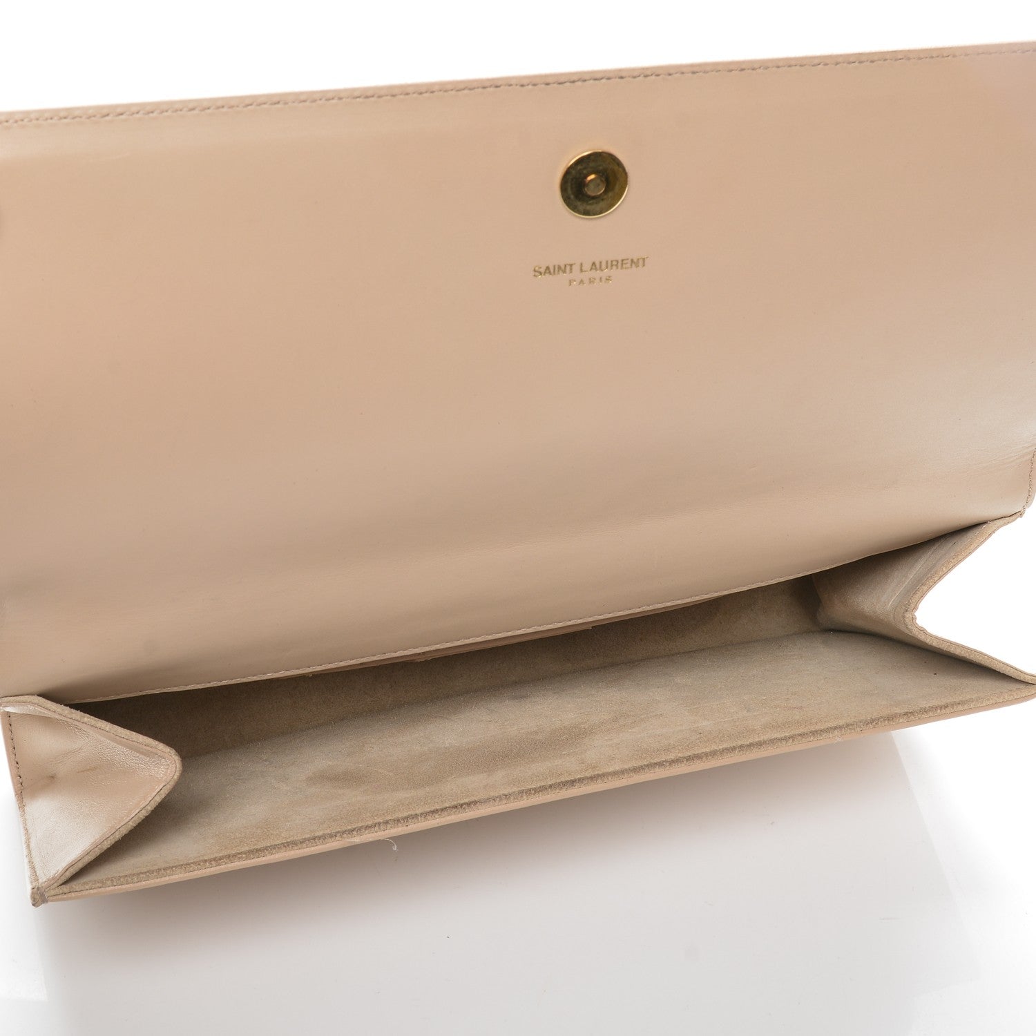 Saint Laurent Calfskin Classic Monogram Clutch Nude 5 of 7