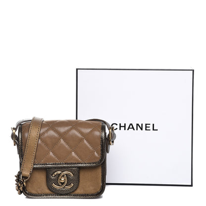 Chanel Iridescent Calfskin Back To School Mini Crossbody Flap Dark Gold 8 of 8