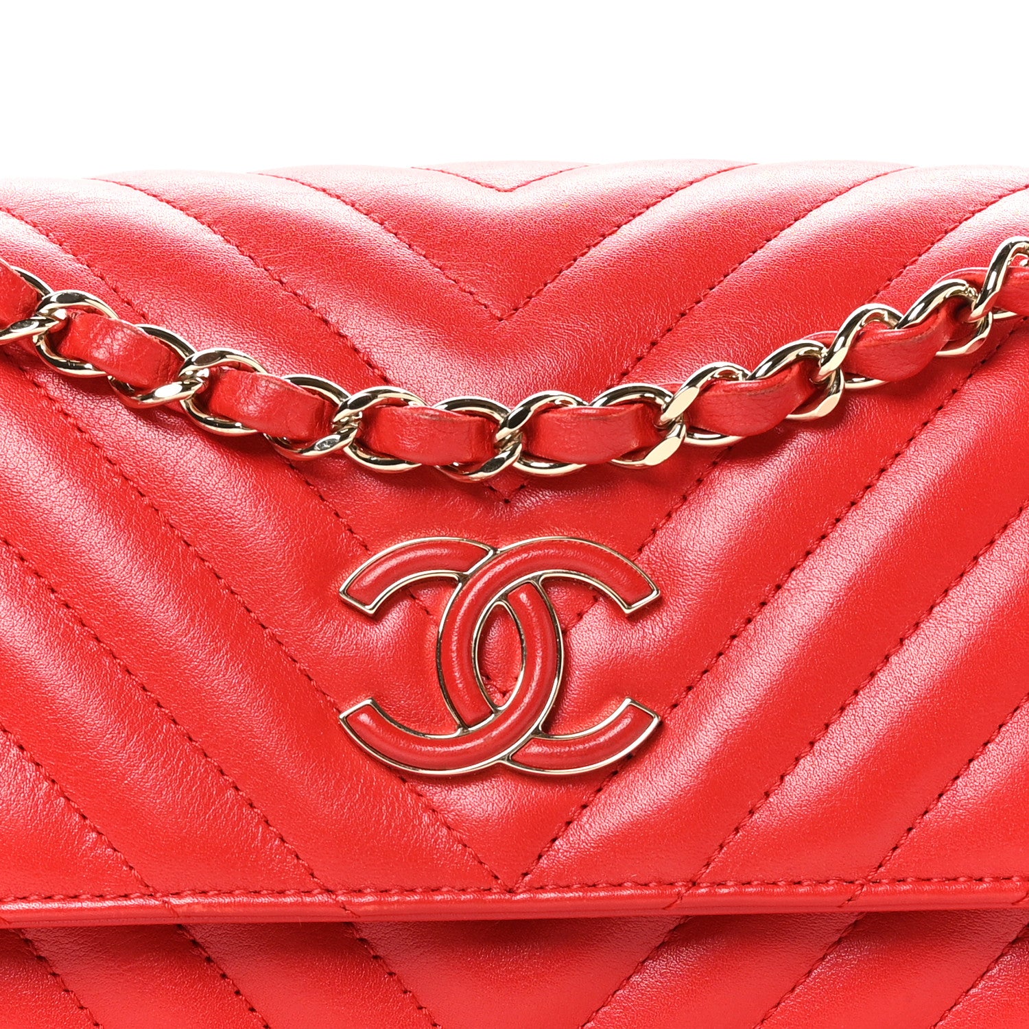 Chanel Calfskin Quilted Medium Daily Chevron Flap Red 7 of 12