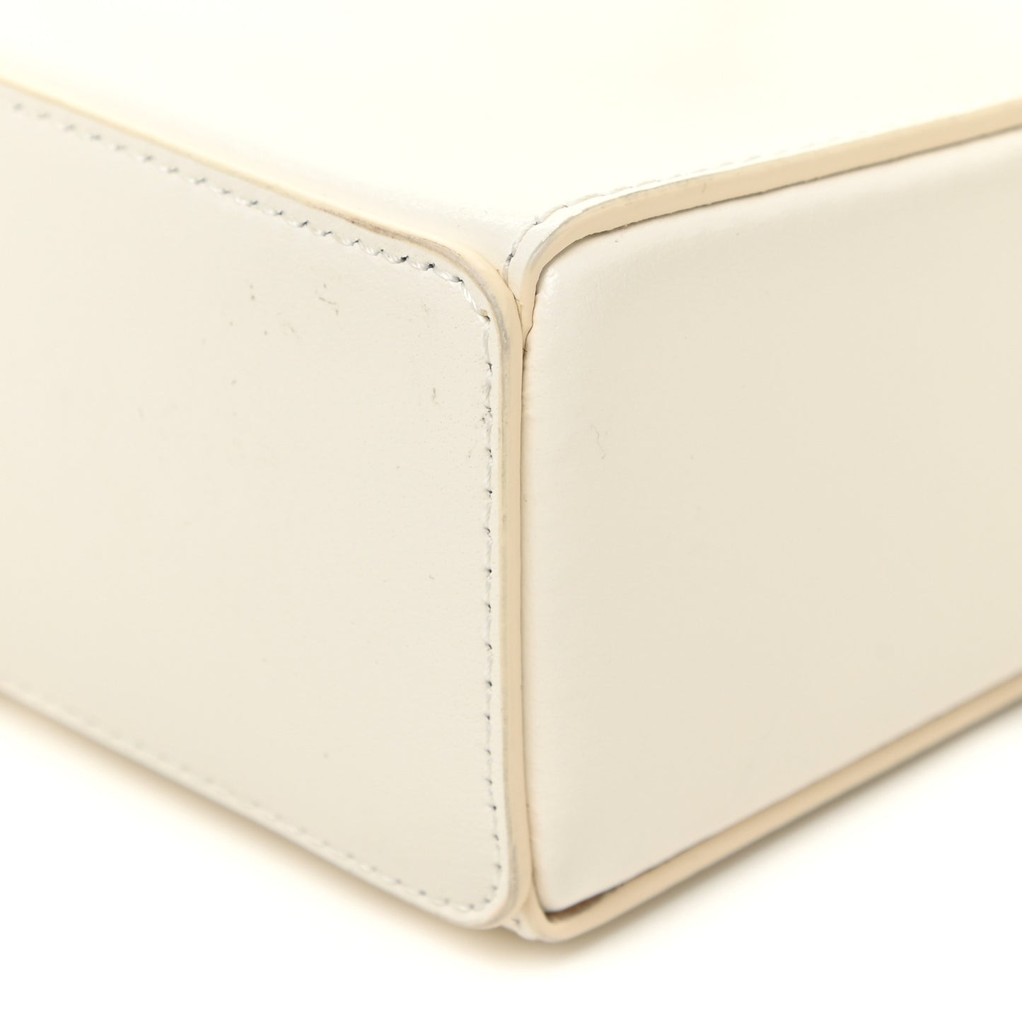 Box Calfskin Small Cut Out Shoulder Bag Ivory