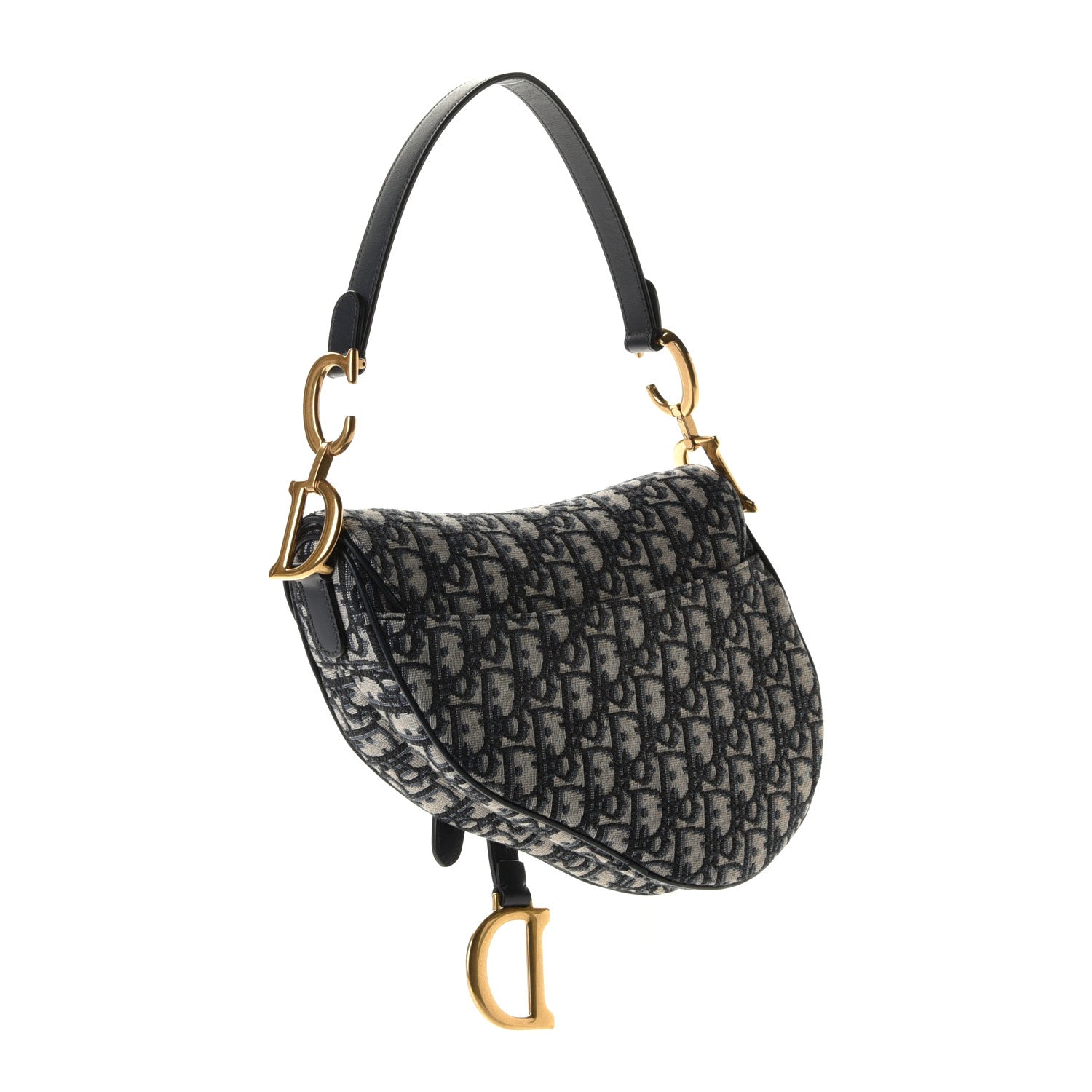 Christian Dior Oblique Saddle Bag Blue 2 of 5