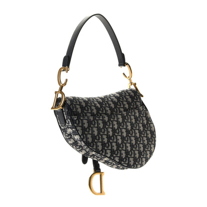 Christian Dior Oblique Saddle Bag Blue 2 of 5