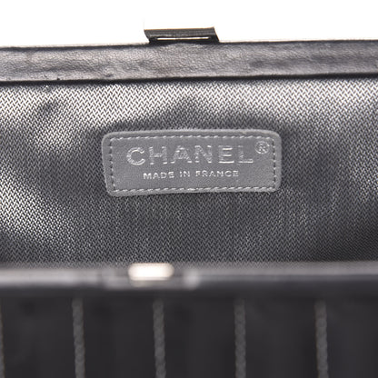 Chanel Lambskin Vertical Quilted Mademoiselle Clutch Black 5 of 13