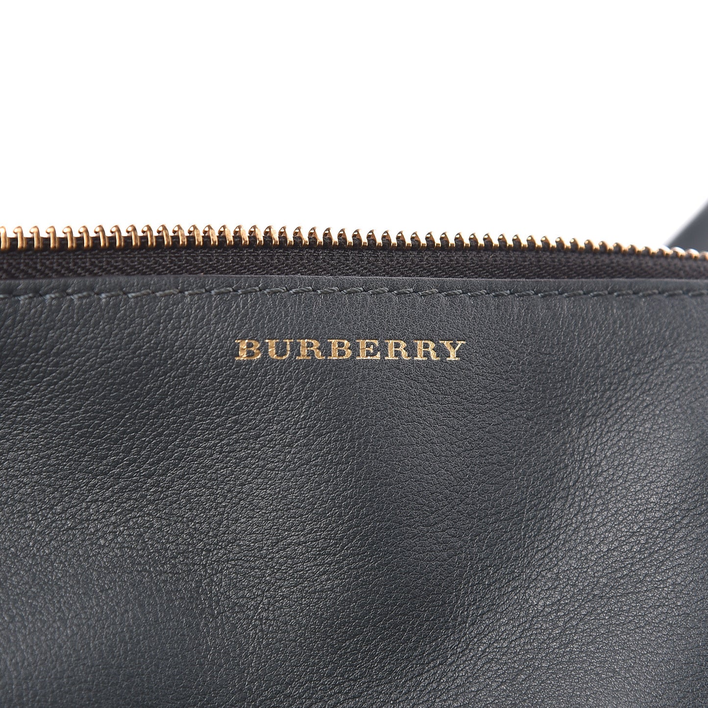 BURBERRY Calfskin Medium Grommet Detail Tote Grey