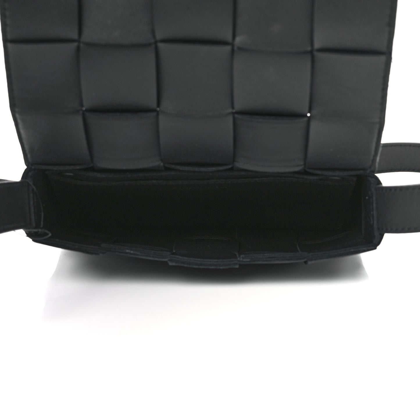 Lambskin Maxi Intreccio Small Cassette Crossbody Bag Black