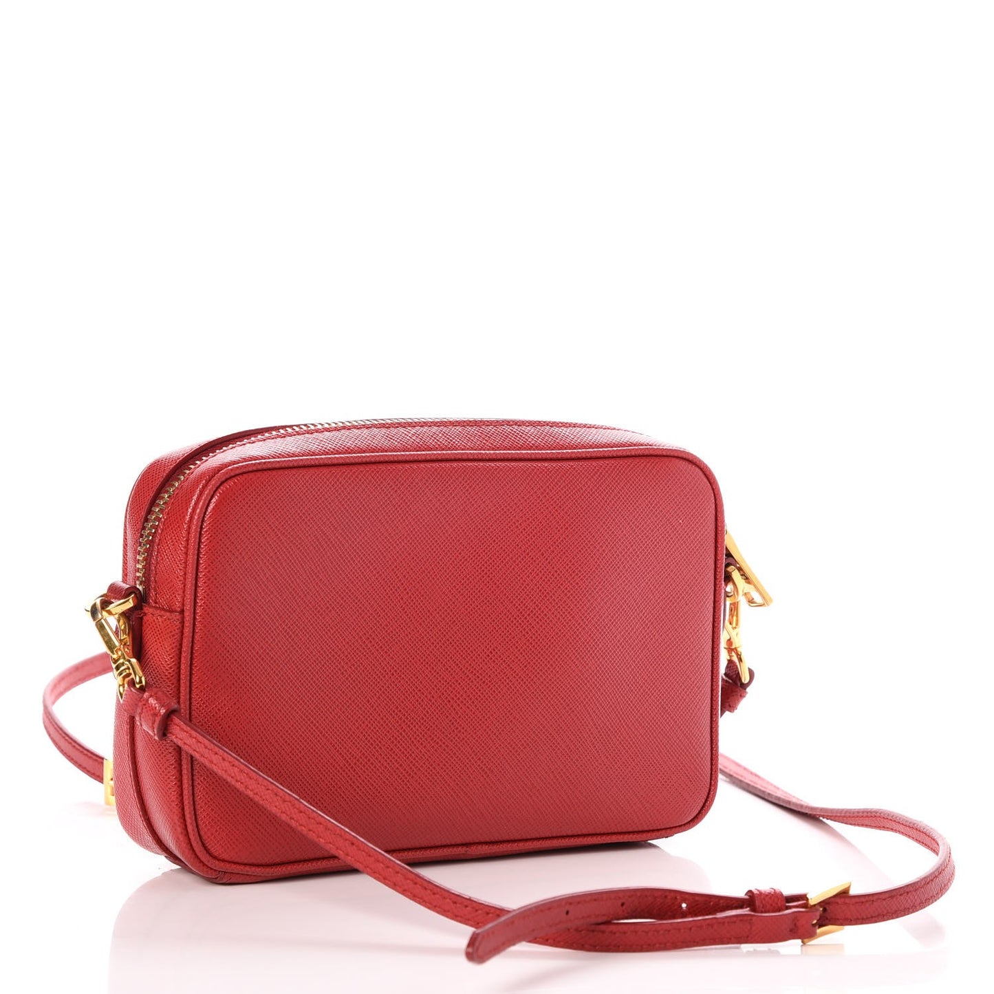 Saffiano Mini Camera Crossbody Bag Rosso