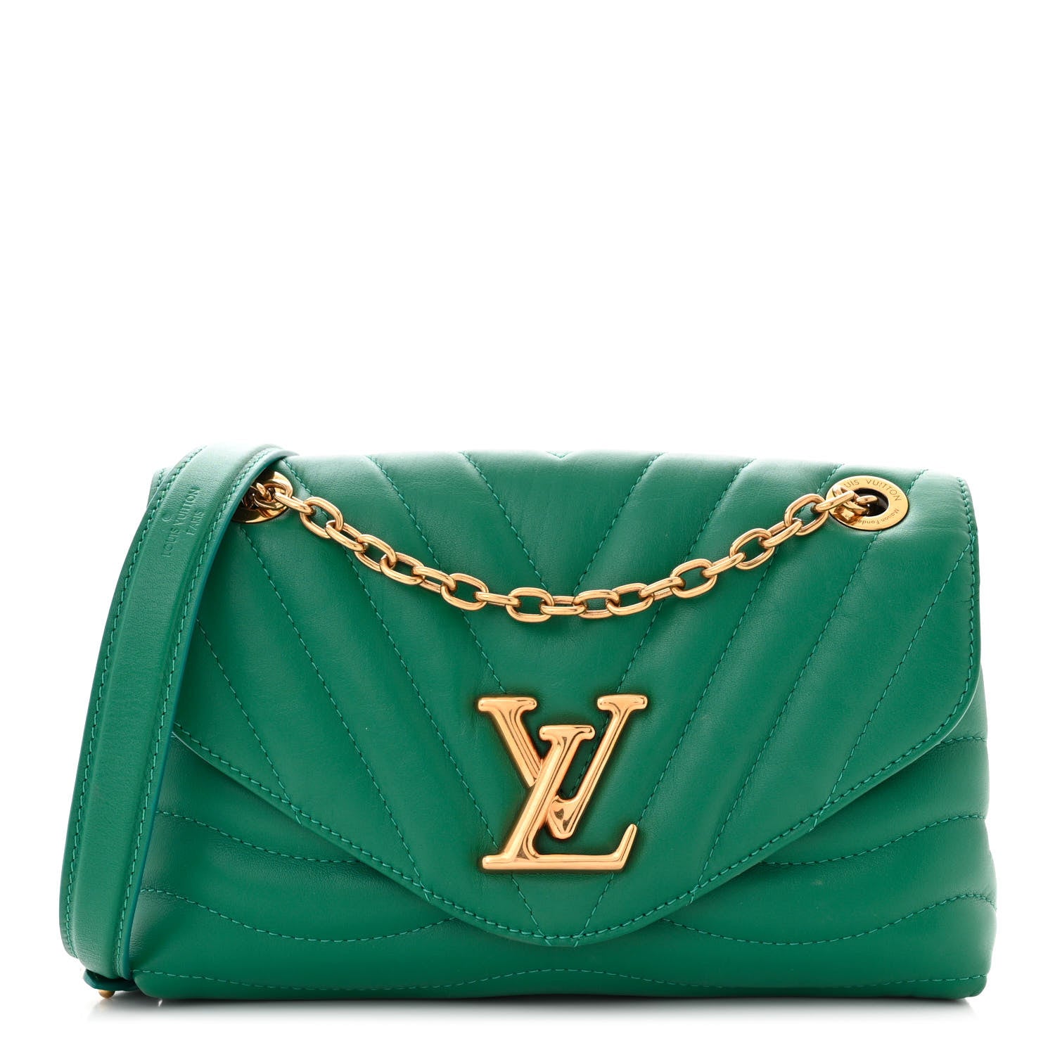Louis Vuitton Calfskin New Wave Chain Bag MM NM Emerald 1 of 9