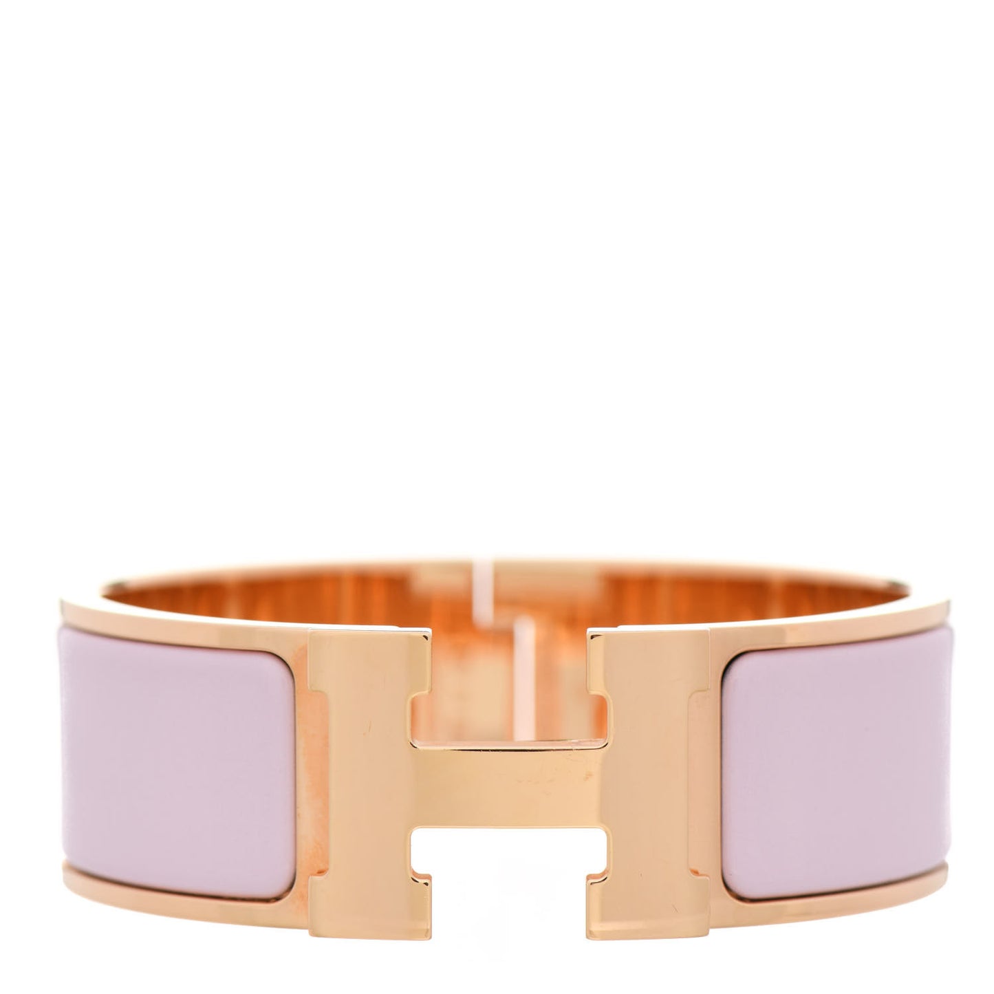 Enamel Wide Clic Clac H Bracelet PM Rose Dragee