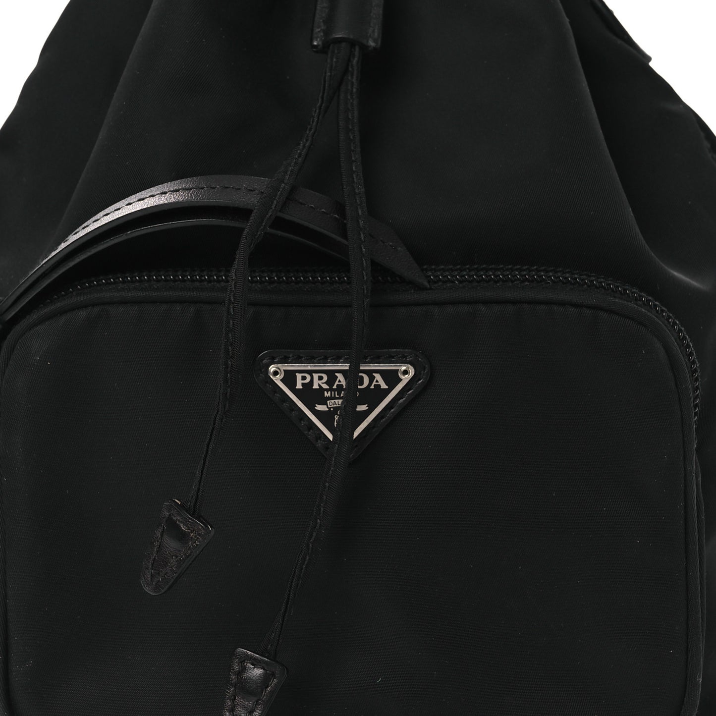 Tessuto Nylon Studded New Vela Mini Bucket Crossbody Bag Black