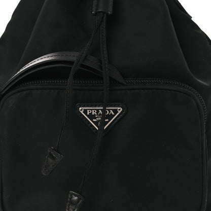 Prada Tessuto Nylon Studded New Vela Mini Bucket Crossbody Bag Black 9 of 13