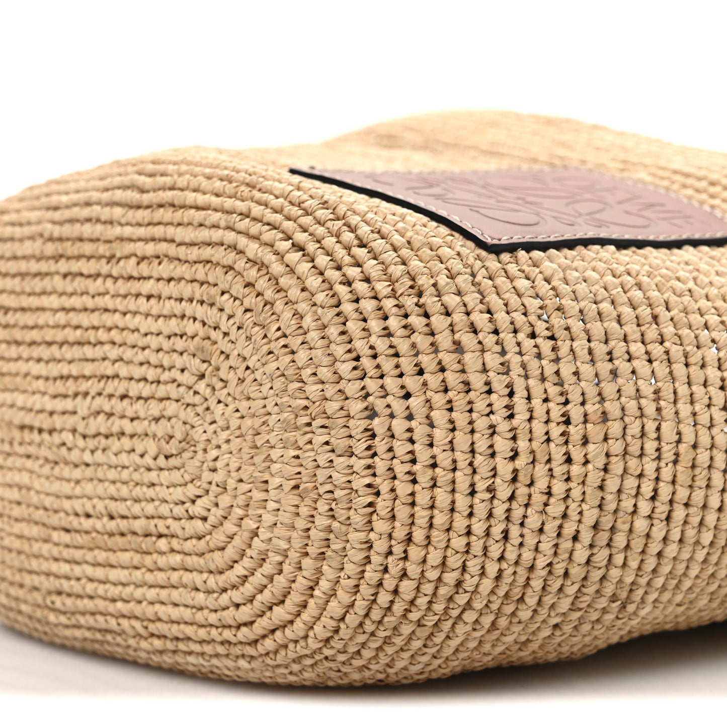 Calfskin Raffia Bucket Bag Natural Tan