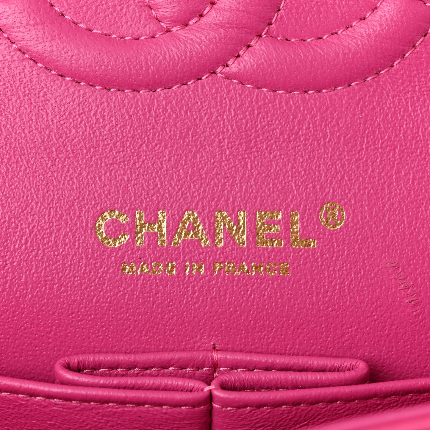 Lambskin Chevron Quilted Medium Double Flap Pink