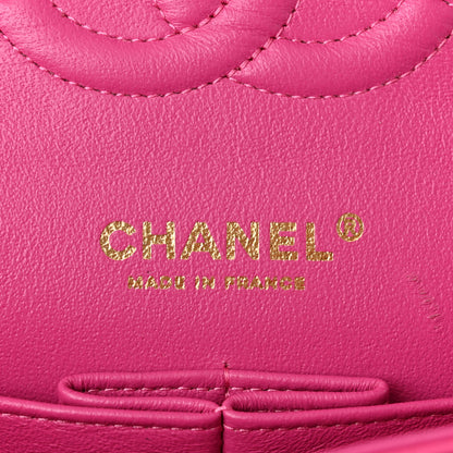 Chanel Lambskin Chevron Quilted Medium Double Flap Pink 6 of 11