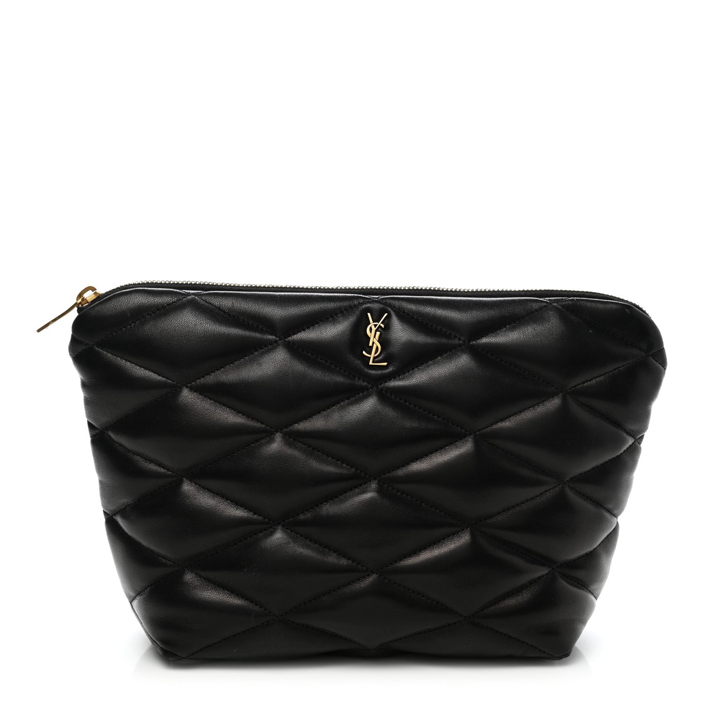 Lambskin Monogram Medium Sade Puffer Pouch Black
