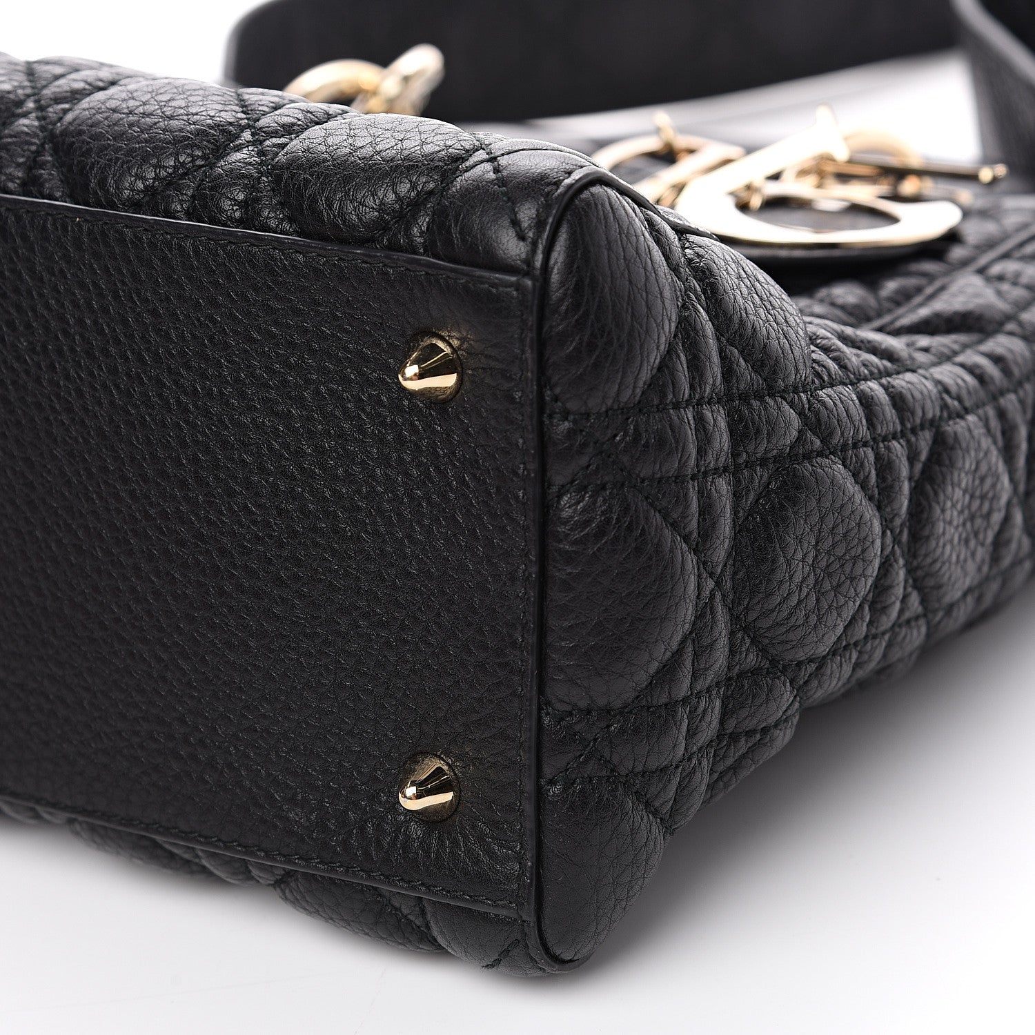 Christian Dior Grained Calfskin Cannage Medium Supple Lady Dior Black 8 of 8