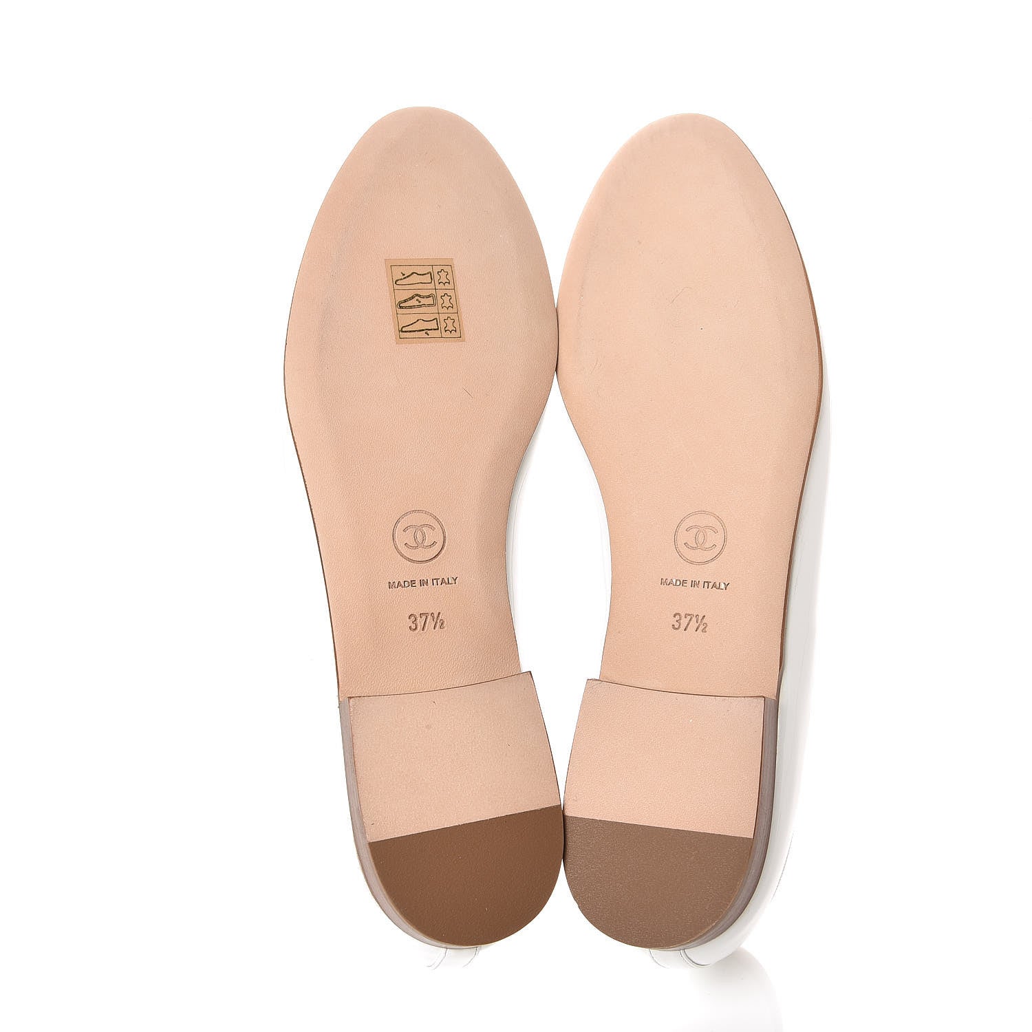 Chanel Patent CC Cap Toe Ballerina Flats 37.5 White 5 of 9
