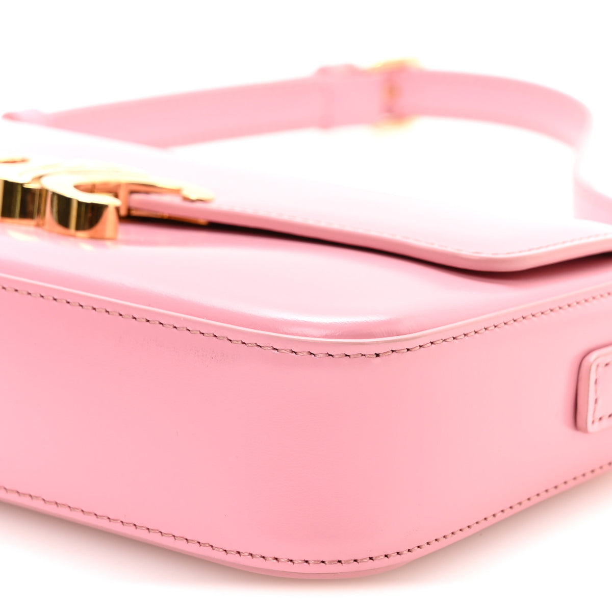 Natural Calfskin Triomphe Shoulder Bag Rose