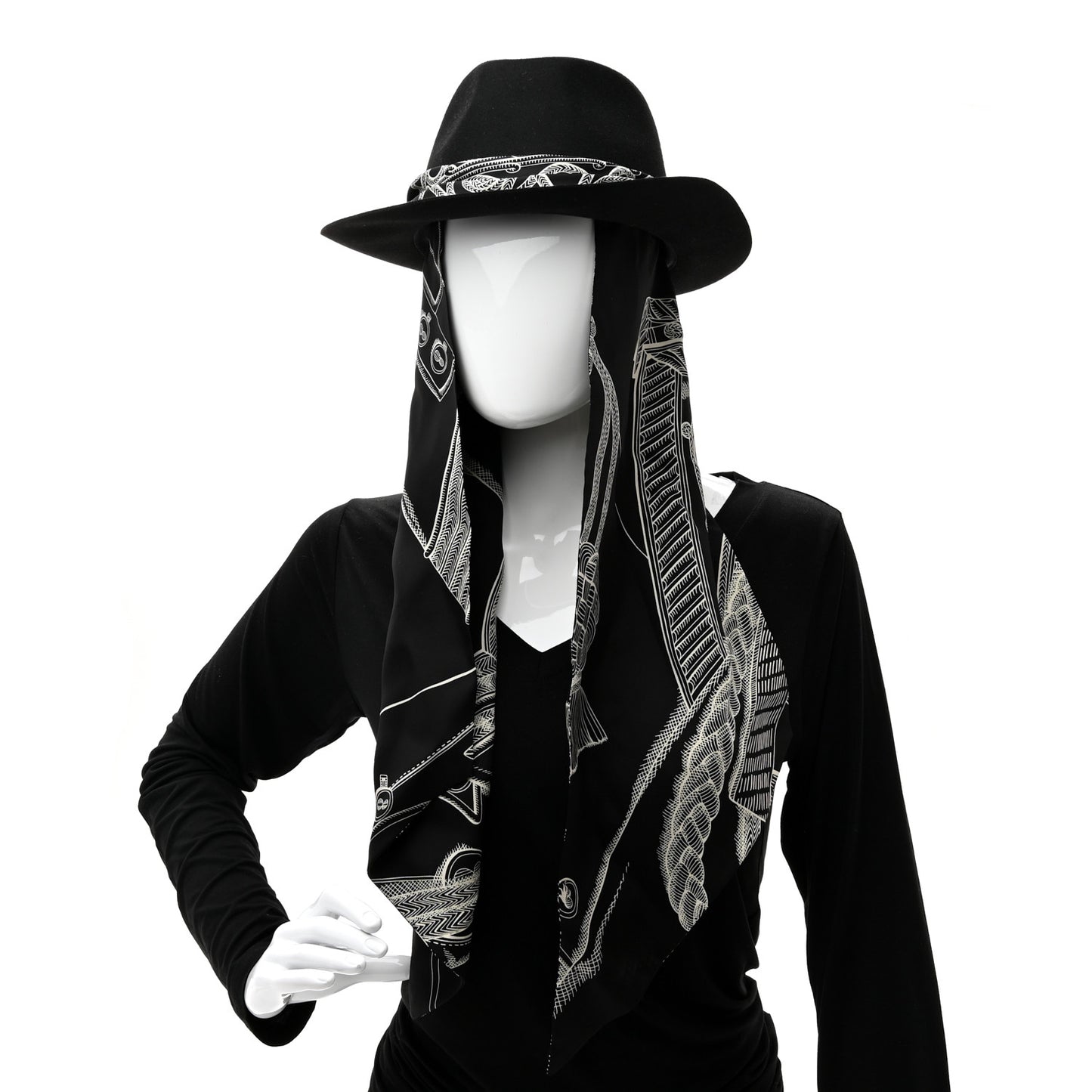 Feutre Silk Zouaves et Dragons Finesse Dahlia Hat 59 Black