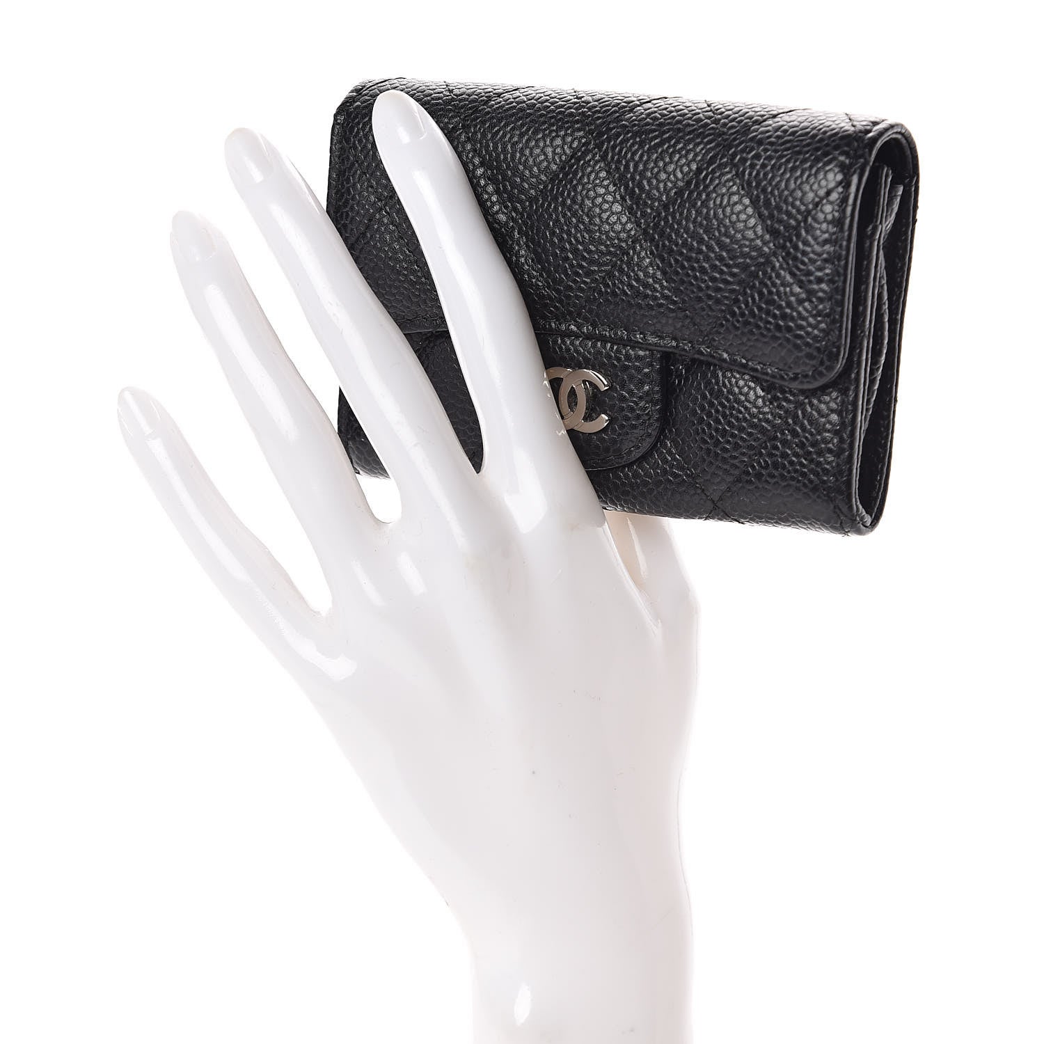 Chanel Caviar Quilted Flap Card Holder Black 2 of 9