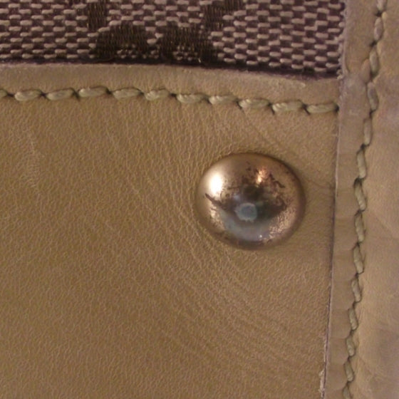 Leather Lined Monogram Tote Custard