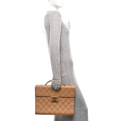Chanel Caviar Quilted Briefcase Laptop Bag Beige 2 of 12