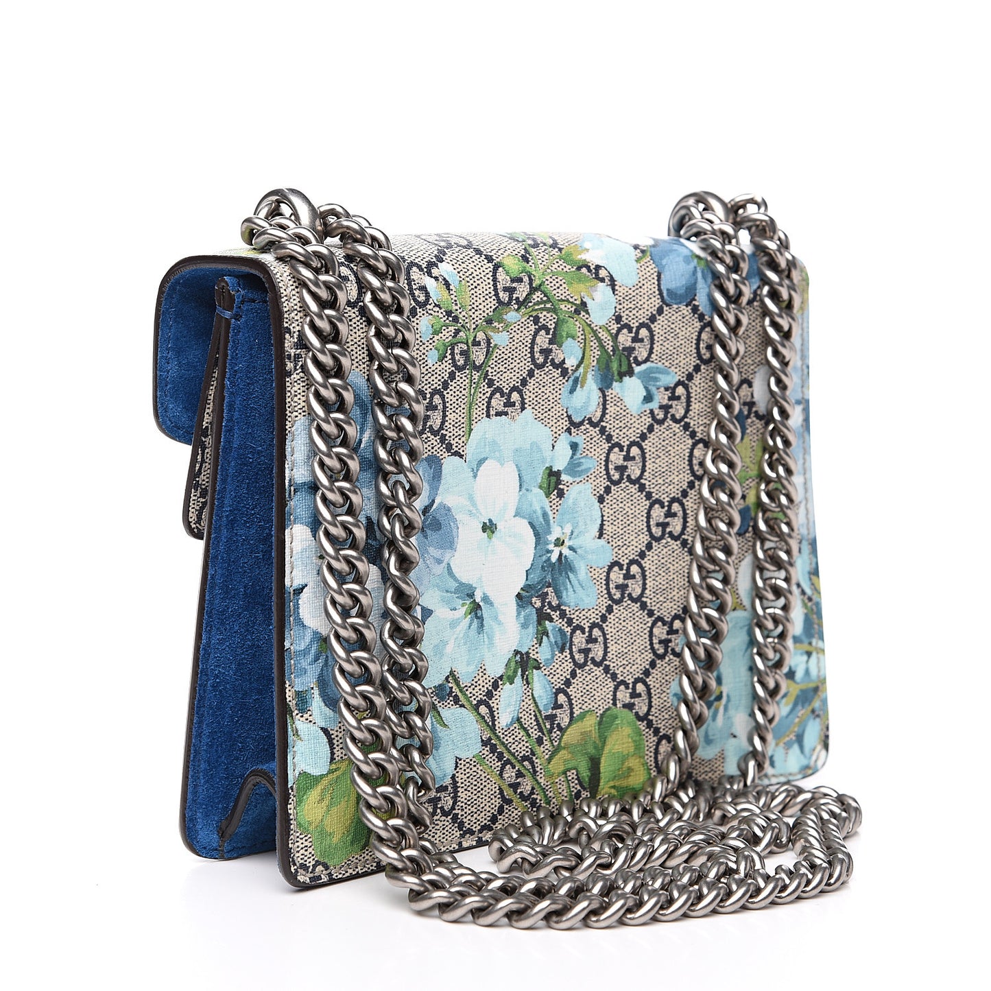 GG Supreme Monogram Blooms Mini Dionysus Shoulder Bag Beige Navy Vintage Blue