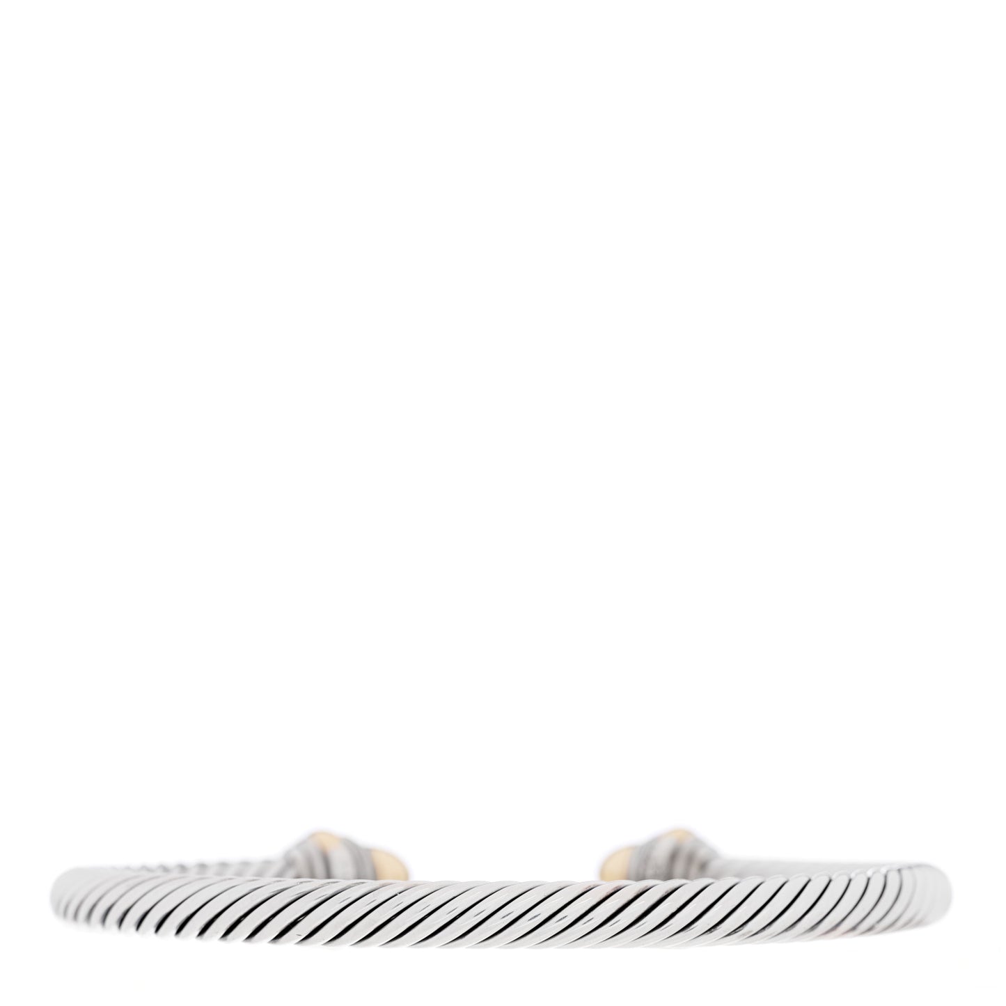 Sterling Silver 14K Yellow Gold 5mm Cable Classics Dome Bracelet