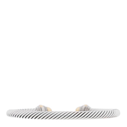 David Yurman Sterling Silver 14K Yellow Gold 5mm Cable Classics Dome Bracelet 2 of 3