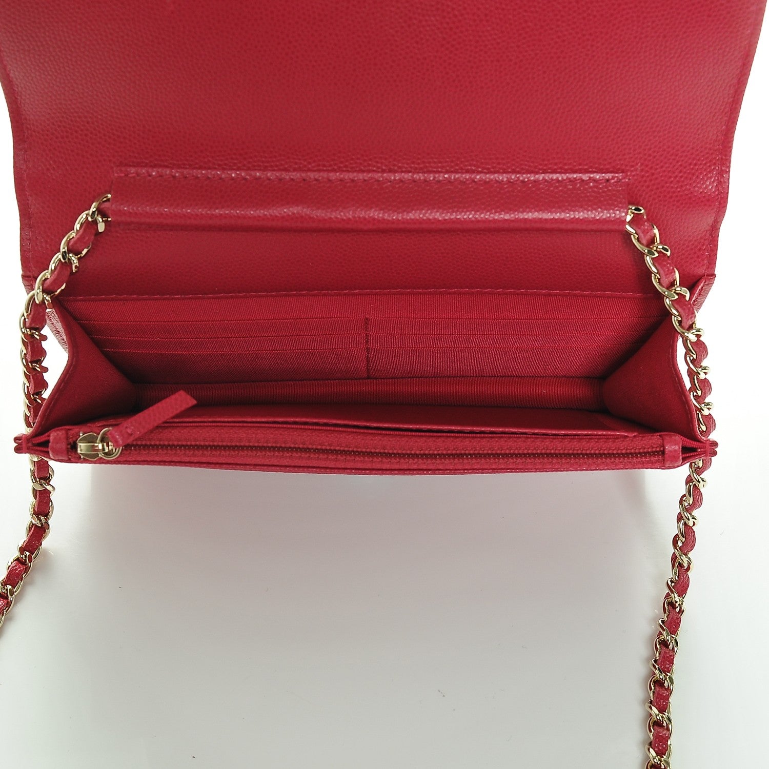 Chanel Caviar Quilted Boy Wallet On Chain WOC Fuchsia 5 of 6