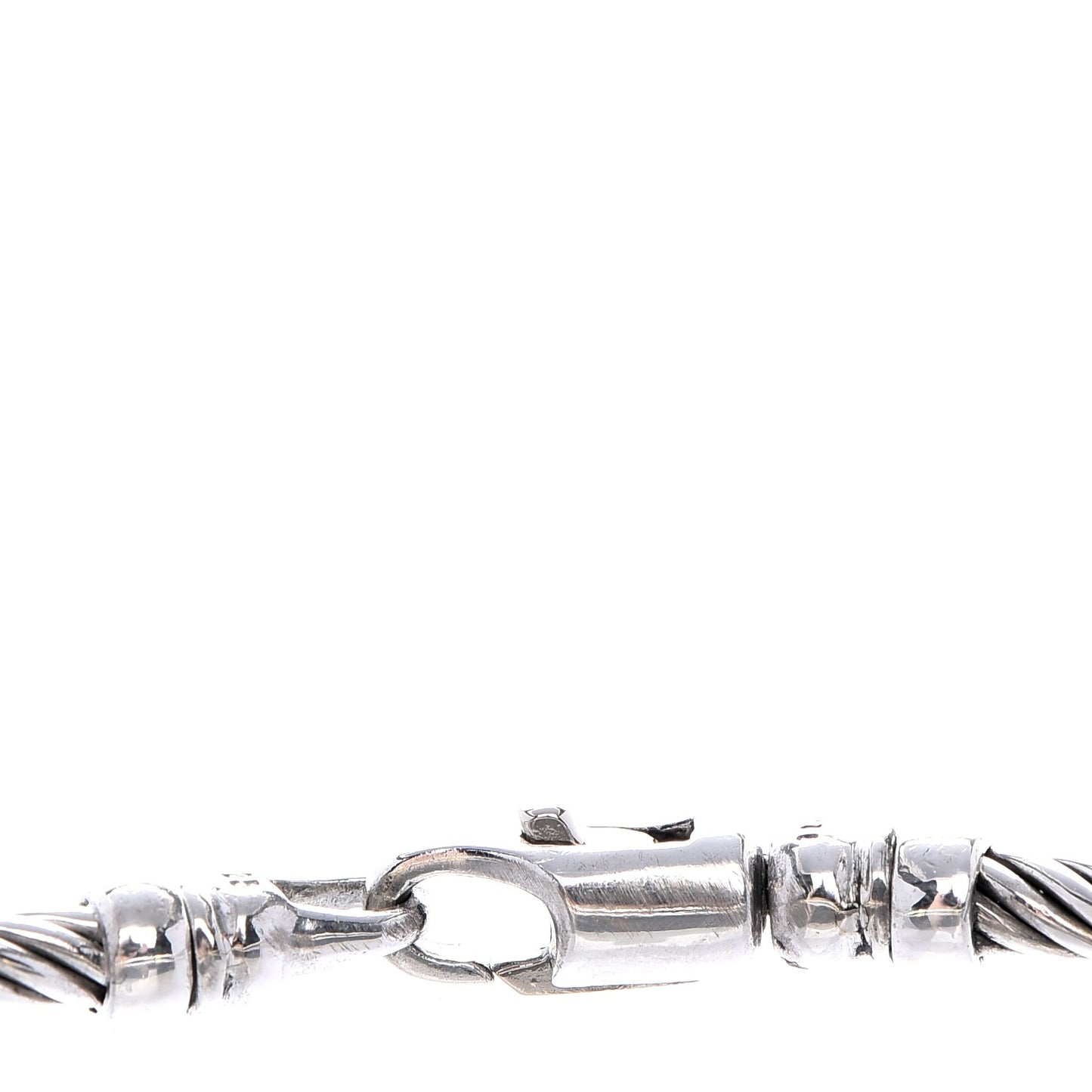 Sterling Silver 18K Yellow Gold Diamond 3mm Cable Classics Two Station Bracelet