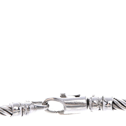 David Yurman Sterling Silver 18K Yellow Gold Diamond 3mm Cable Classics Two Station Bracelet 4 of 8