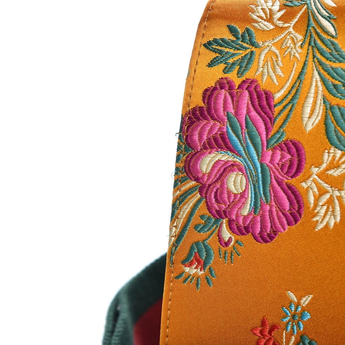 Satin Calfskin Bamboo Web Tokyo Print Medium Dionysus Top Handle Bag Giallo Multicolor Blue Agata Hibiscus Red