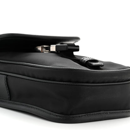 Prada Re-Nylon Saffiano Mini Pocket Single Snap Buckle Messenger Bag Black 8 of 9
