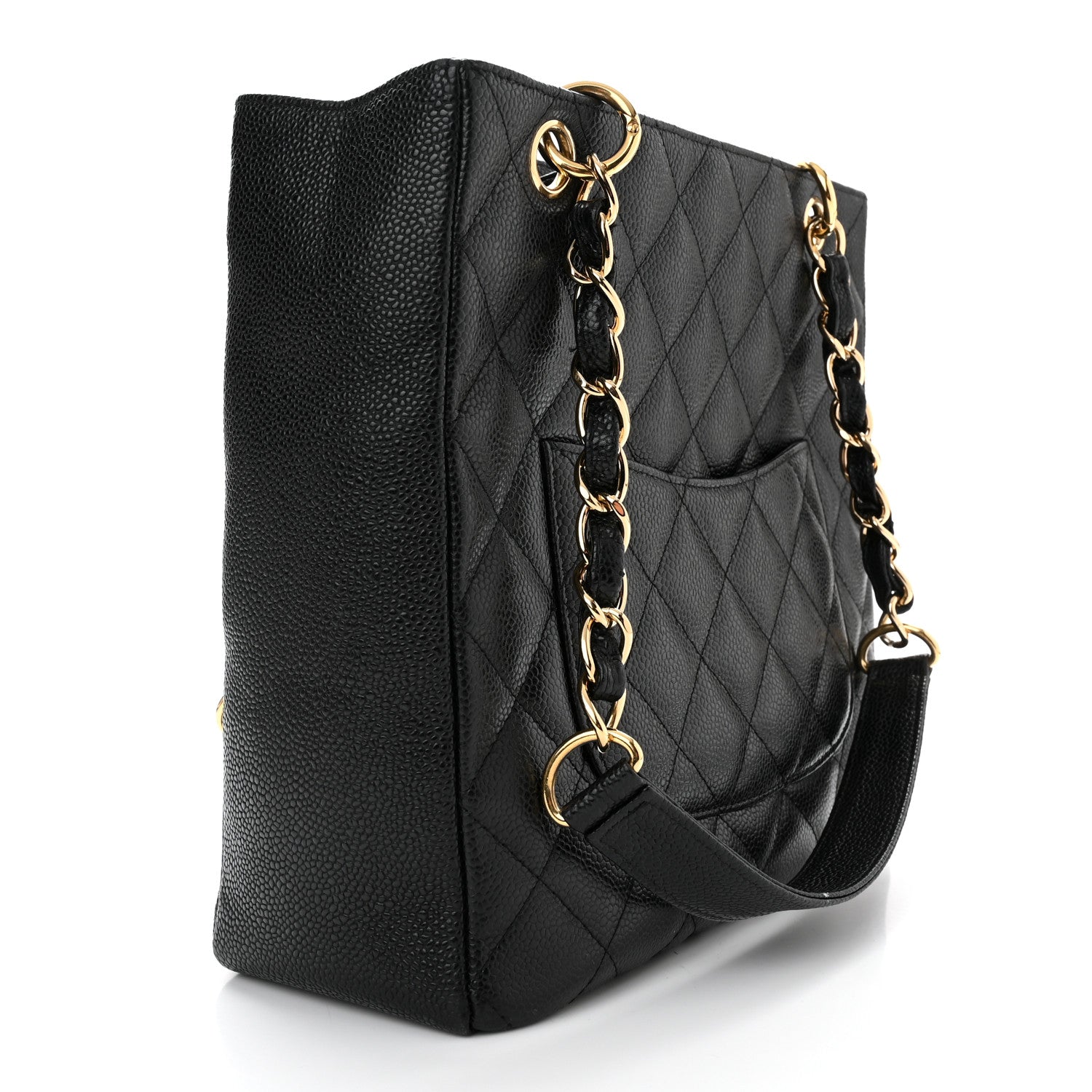 Chanel Caviar Quilted Petit Shopping Tote PST Black 3 of 10