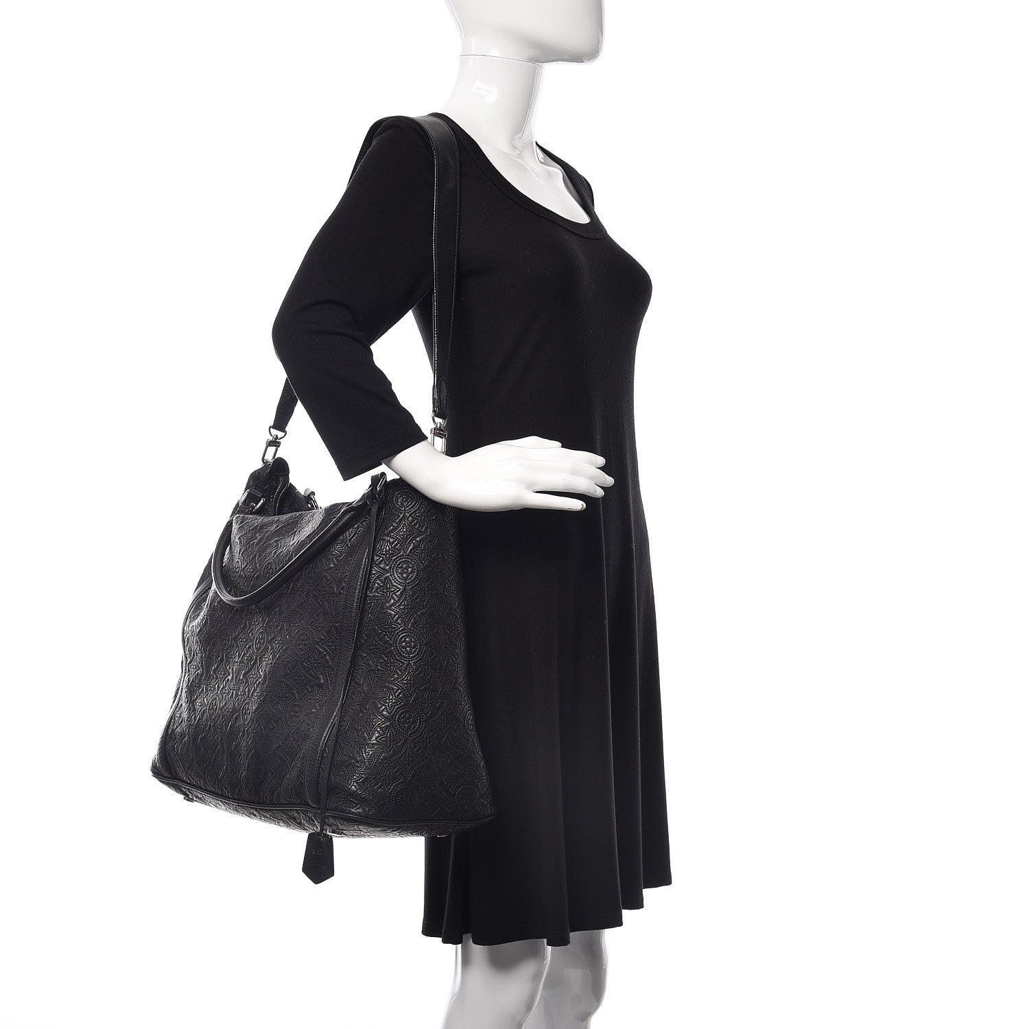 Louis Vuitton Monogram Lambskin Antheia Ixia GM Black 2 of 8