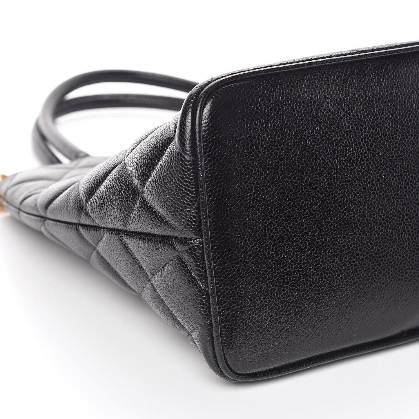 Caviar Quilted Medallion Tote Black