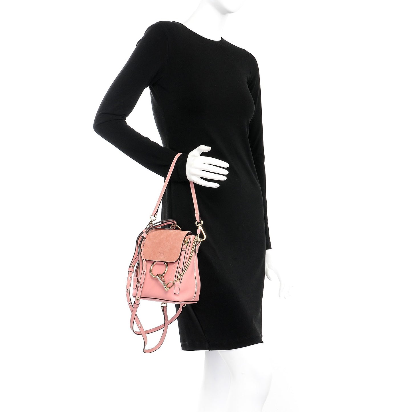 Suede Calfskin Mini Faye Backpack Washed Pink